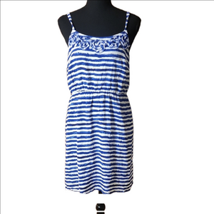 LOFT Blue and White Striped Dress, Size 10P